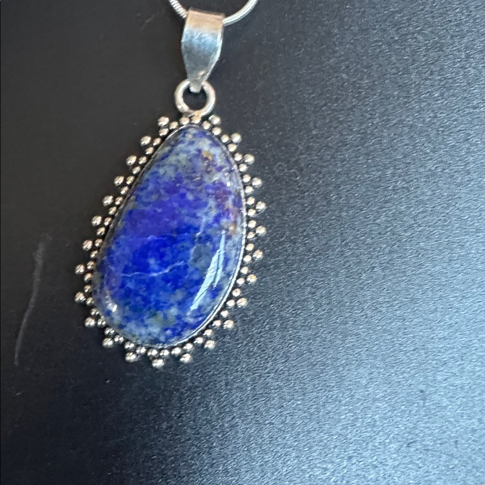 Lapis .925 Sterling Silver Necklace - Picture 2 of 4